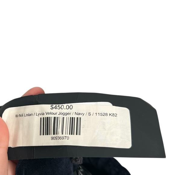 Nili Lotan Lyvia Luxe Velour Jogger Sweatpants Navy Women’s Size Small Casual - Picture 12 of 12